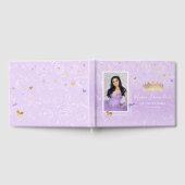 Livre D'or Rose Mauve Clair Doré Élégant Photo Quinceanera (Complet)