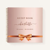 Livre d'or rose or élégant arc (Devant)
