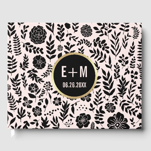 Livre D'or Rose pâle | Noir | Mariage or (Recto)