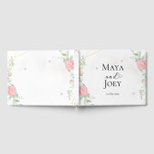 Livre D'or Rose romantique Mariage géométrique (Complet)