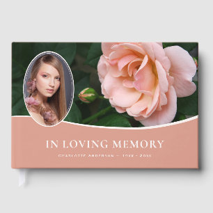 Livre D'or Rose Rose Floral Funeral Photo