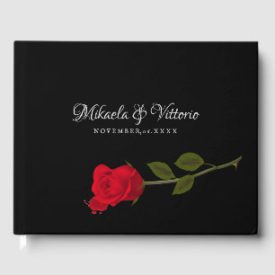 Livre D'or Rose sanglant Élégant Mariage gothique noir