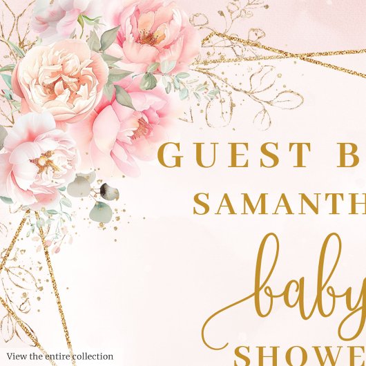 Livre d'or rose vif élégant baby shower