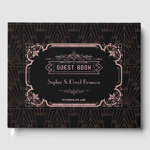Livre D'or Rose vintage Gold Art Déco Great Gatsby Mariage