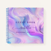 Livre d'or rose violet bleu holographique (Devant)