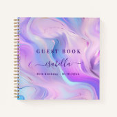 Livre d'or rose violet bleu holographique (Devant)