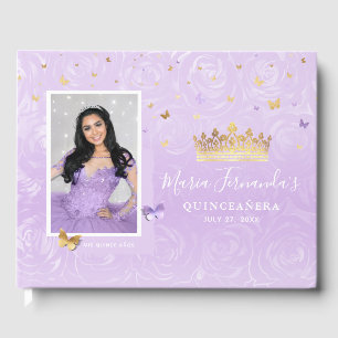 Livre D'or Rose Violet Clair Or Élégant Photo Quinceanera