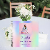 Livre d'or rose violet photo holographique