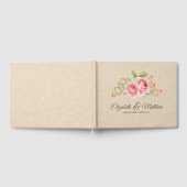Livre D'or Roses aquarelle | Mariage papier Kraft (Complet)