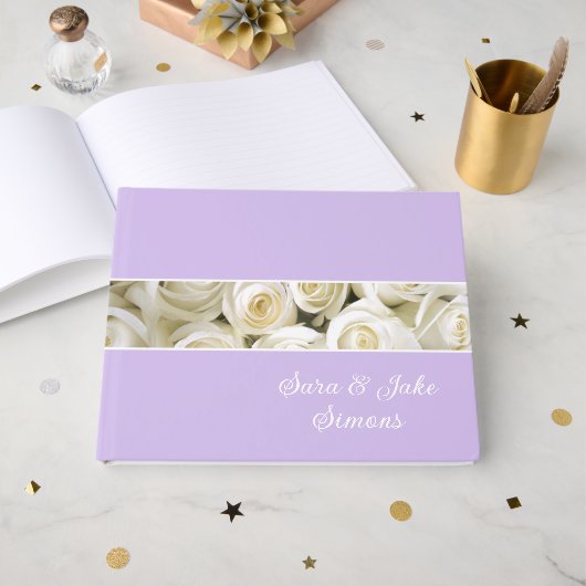 Livre D'or Roses blanches (Recto ouvert)