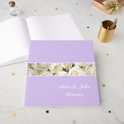 Livre D'or Roses blanches (Recto ouvert)