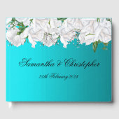 Livre D'or Roses blanches et Mariage d'aqua brillant (Recto)