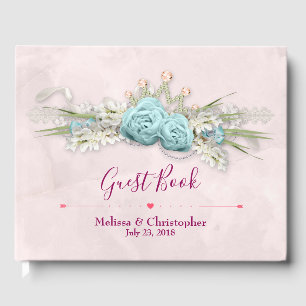 Livre D'or Roses bleus et Mariage de bouquet floral de la Cou