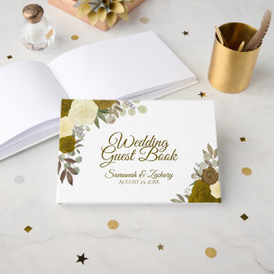 Livre D'or Roses d'or rustique Élégant Floral Boho Chic Maria