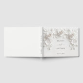 Livre D'or Roses Florales 3D Blanches | Mariage (Complet)