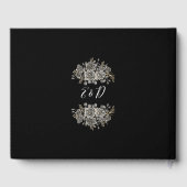 Livre D'or Roses floraux gothiques Mariage noir et blanc (Verso)