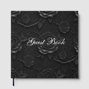 Livre D'or Roses noires sur un regard de dentelle noire