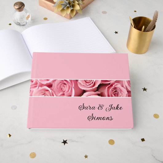 Livre D'or Roses roses (Recto ouvert)