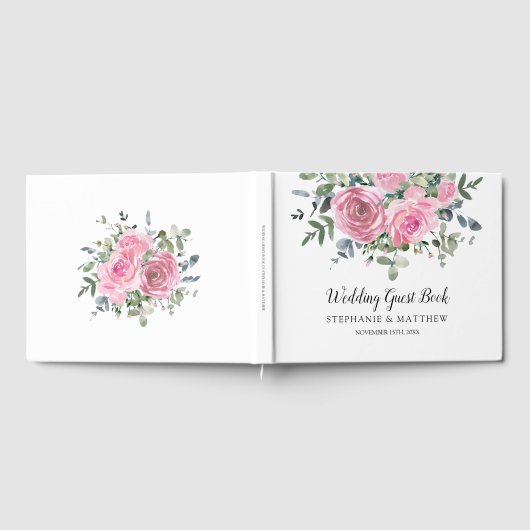 Livre D'or Roses roses roses Dusty Eucalyptus Mariage botaniq (Complet)