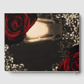 Livre D'or Roses rouges à lanterne rouge rustique Mariage flo (Verso)