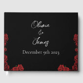 Livre D'or Roses rouges Blanc Black Elegance Mariage intempor (Recto)