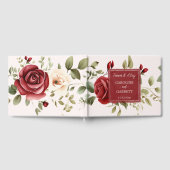 Livre D'or Roses rouges romantiques Mariage rose pâle (Complet)