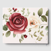 Livre D'or Roses rouges romantiques Mariage rose pâle (Verso)