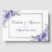 Livre D'or Roses violets | Elégante aquarelle florale Boho (Recto)