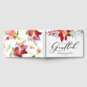 Livre D'or Rouge Aquarelle Rouge Fleurs de Noël Mariage (Complet)