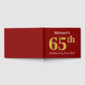 Livre D'or Rouge, Faux Gold 65e fête d'anniversaire + Nom per (Complet)