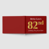 Livre D'or Rouge, Faux Gold 82e fête d'anniversaire + Nom per (Complet)