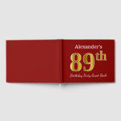 Livre D'or Rouge, Faux Gold 89e fête d'anniversaire + Nom per (Complet)