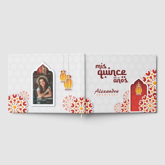 Livre D'or Rouge Orange Fleur Jaune Nuit Arabe Quinceañera (Complet)