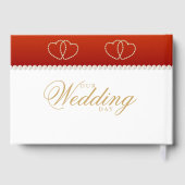 Livre D'or Rouge profond et cœurs dorés (Verso)