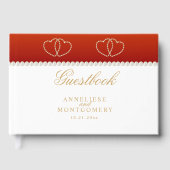 Livre D'or Rouge profond et cœurs dorés (Recto)