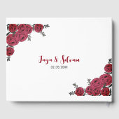 Livre D'or Rouge Rose Floral thème Mariage (Verso)