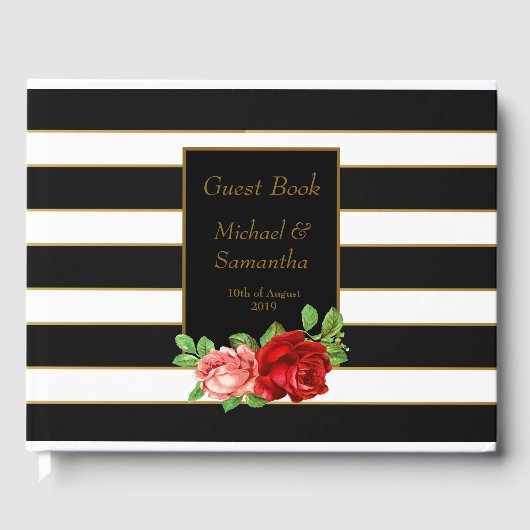 Livre D'or Rouge Rose, Noir, Blanc & Or - (Recto)