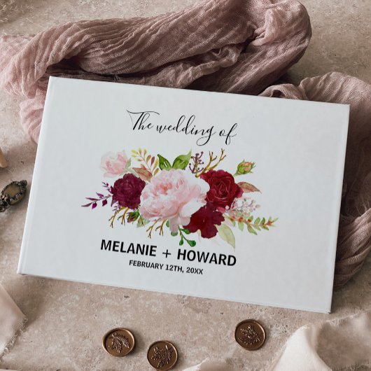 Livre D'or Rouge Tropical et Mariage romantique