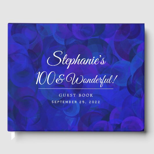 Livre D'or Royal Blue 100 et merveilleuse fête d'anniversaire (Recto)