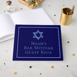 Livre D'or Royal Blue Bar Mitzvah Party Star de David