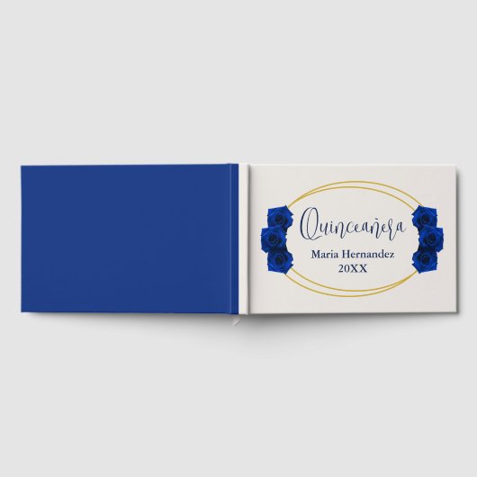 Livre D'or Royal Blue et Gold Geometry Quinceañera (Complet)