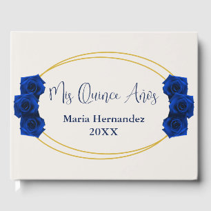 Livre D'or Royal Blue et Gold Geometry Quinceañera