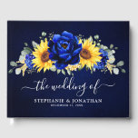 Livre D'or Royal Blue Rustic Tournesol Moderne Floral Mariage<br><div class="desc">Élégant et moderne mariage campagnard rustique vous propose tournesol jaune vif,  pivoines bleues royales,  souffle bébé,  cadre floral gypsophila / couronne avec feuilles eucalyptus. S'il vous plaît trouver d'autres modèles et variantes de mon magasin "blissweddingpaperie". Et n'hésitez pas à me contacter pour plus de personnalisation ou de correspondance d'articles.</div>