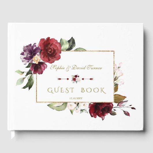 Livre D'or Royal Bourgogne Blush Flowers Mariage or (Recto)