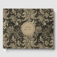 Royal Gold Mariage damassé Guest Book