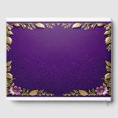 Livre D'or Royal pourpre et floral élégant métallisé or (Verso)