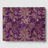 Livre D'or Royal Purple Gold Mariage damassé Guest Book (Verso)