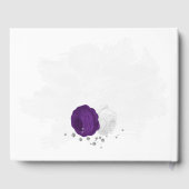 Livre D'or royal violet & fleurs blanches argent mariage (Verso)