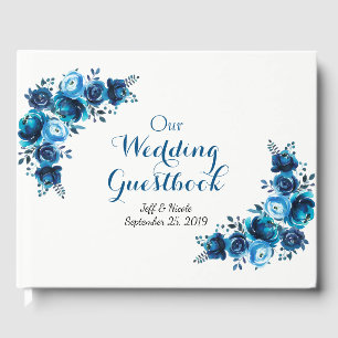 Livre D'or Rustic Blue Floral Country Barne Mariage