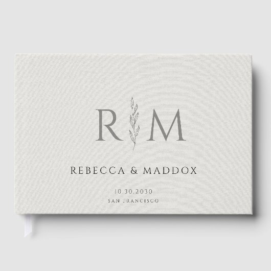 Livre D'or Rustic Botanical Monogram Wedding (Recto)